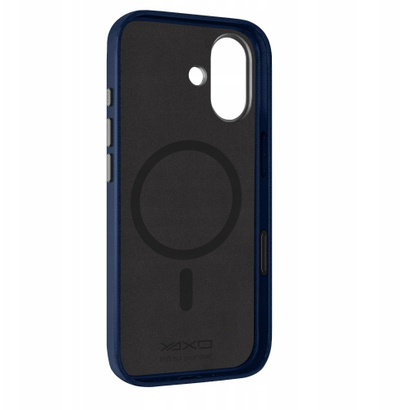 Futrollë YAXO Leather Gear Slim MagSafe për iPhone 17, lëkurë eko, Dusky Blue