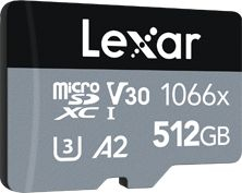 Kartë memorie Lexar Professional 1066x microSDXC, 512GB, UHS-I, gri