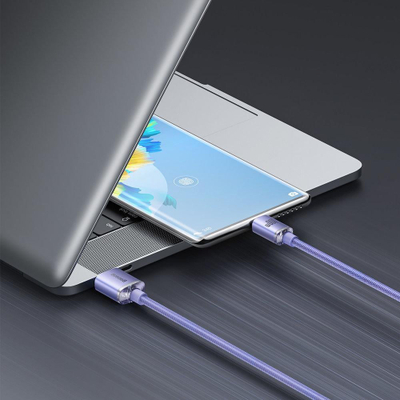 Kabllo USB Baseus Crystal Shine, USB-A në USB-C, 1.2 m, 100W, vjollcë