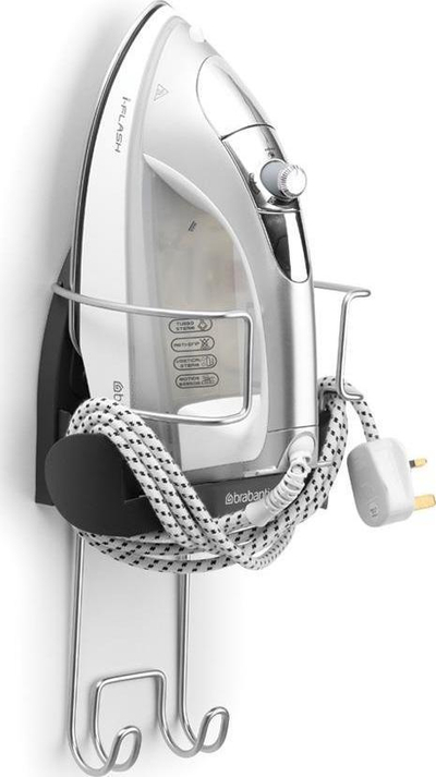 Varëse për dërrasë hekurosjeje dhe hekur Brabantia 385742, çelik inox, plastike e zezë