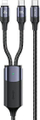 Kabllo karikimi Usams US-SJ550 U71, USB C në Lightning dhe USB C, 100W 1.2m, e zezë