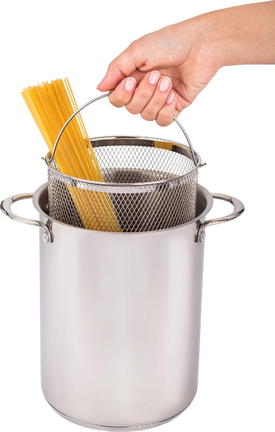 Tenxhere MPM MGK-09 me shportë për makarona, 4.2L, çelik inox, me kapak xhami
