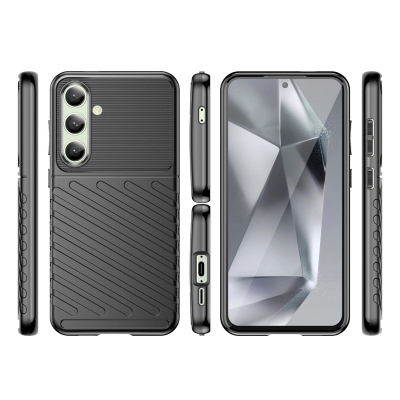 Mbulesë Thunder Case për Samsung Galaxy S24 FE, kundra goditjeve, antirrëshqitëse, e zezë