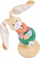 Lodër druri Hape Bunny me unaza shumëngjyrëshe, për bebe, për të mësu e për tu marrë me to