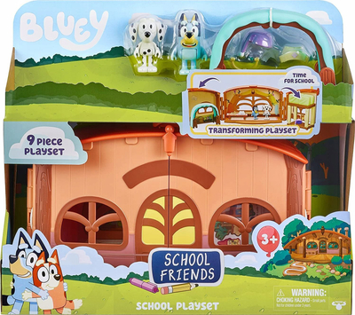 Set loje Bluey School Friends Calypso's School, figura 7.5cm, për kalamaj 3+