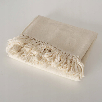 Pled pambuku Boltze Cotton Blanket, 170x140 cm, me pupla, bezhë