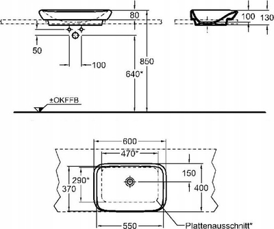 Lavabo Geberit MyDay 245460600, 60x40 cm, qeramikë sanitare, e bardhë