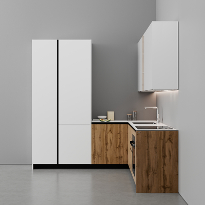 Kuzhinë IMMIGRAND SYSTEMS, Këndore, Bora White/Light Oak