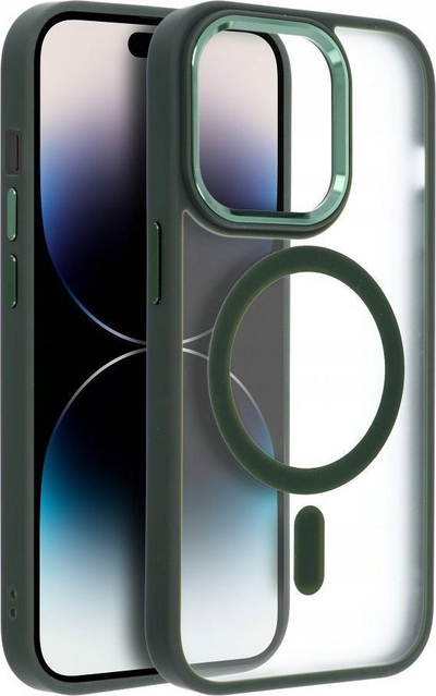 Заштитна маска MagSafe Silicone Matte за iPhone 16 Pro, проѕирна, зелена