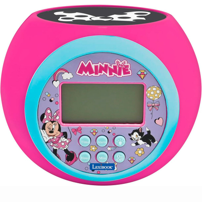 Orë alarmi Disney Minnie Projector, projektor dhe dritë nate, ekran LCD, rozë