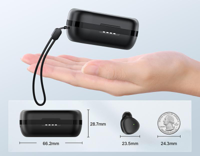 Kufje pa tela Joyroom JR-TL1 Pro, TWS Bluetooth 5.1, kuti karikimi 300mAh, të zeza