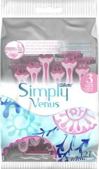 Brisk njëpërdorimësh për goca Gillette Simply Venus 3, 3 tehe, set me 12 copë