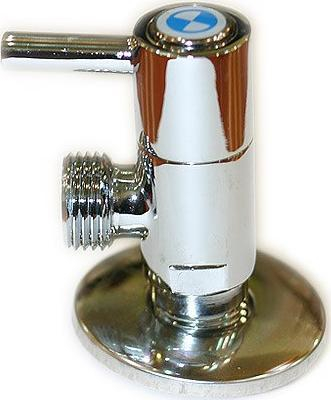 Valvul këndore qeramike CERAMIC, 1/2" x 3/4", bronz i kromuar, ngjyrë argjendi