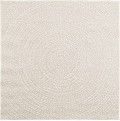 Tapet VidaXL, dizajn i rrumbullakët, 120 x 120 cm, pamje jute, krem