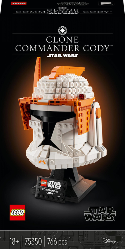 Set LEGO Star Wars Helmet Clone Commander Cody 75350, 766 copa, i bardhë me portokalli