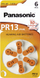 Bateri për aparate dëgjimi Panasonic PR48, 300 mAh, 1.4V, 6 copë