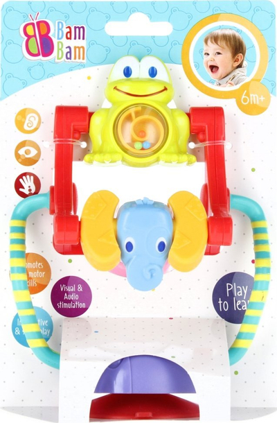Lodër karusel BAM BAM Toy On Suction Cup 515055, me kupë thithëse, shumëngjyrëshe