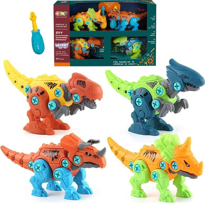 Set lodrash ndërtimi Woopie Dinosaur, 4 copë, me kaçavidë, shumëngjyrësh