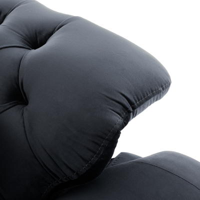 Divan krevati Bennington HM3250.01, 2 ulëse, 180x95x80 cm, i zi velvet
