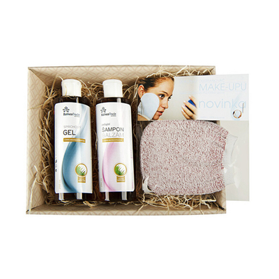 Set për trup Balneo Trade Cosmetics, Xhel dushi + sfungjer grimi + shampo për flokë