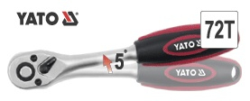 Çelës raci standart Yato YT-0322, 1/4", 148mm, dorezë TPR