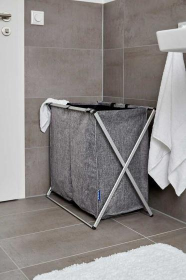 Kosh rrobash Wenko Hampers Duo, me 2 ndarje, gri