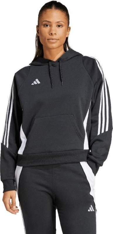Bluzë me kapuç Adidas Tiro 24 Hooded W IJ5607, për goca, sportive, e zezë