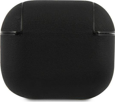 Mbulesë BMW BMA3SSLBK për AirPods 3, lëkurë origjinale, me logo argjendi, e zezë