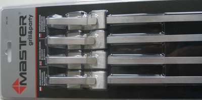 Set aksesorë për skarë Master Grill, 4 copë, të argjendtë