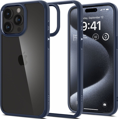 Mbulesë telefoni Spigen Ultra Hybrid për iPhone 15 Pro, 6.1", navy blue