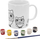 Set pikturimi filxhan porcelani me kukuvajka, furçë, 6 ngjyra, i bardhë