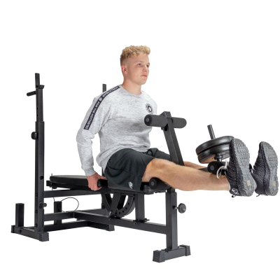 Stol forcimi VirtuFit Multifunctional Deluxe, shpinore e rregullueshme, mbajtëse për biceps, i zi