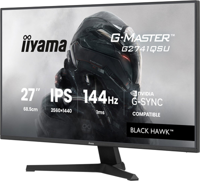 Гејминг монитор iiyama G-MASTER G2741QSU-B1 Black Hawk, 27\", 144Hz, QHD, црн