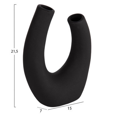 Dekor tavoline qeramike Ellipto 15x7x21,5Hcm (HM4643.02), zezë