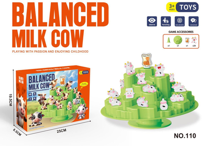 Loja balancuese Toys Balanced Milk Cow, 25cm, për fëmijë 3+, jeshile