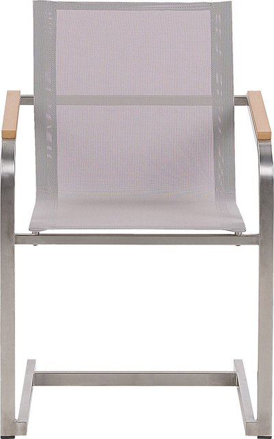 Set karrigesh kopshti Beliani COSOLETO, 2 copë, çelik inox, bezhë