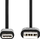 Kabllo USB Nedis USB A në USB C, 1m, 15W, 480 Mbps, e zezë