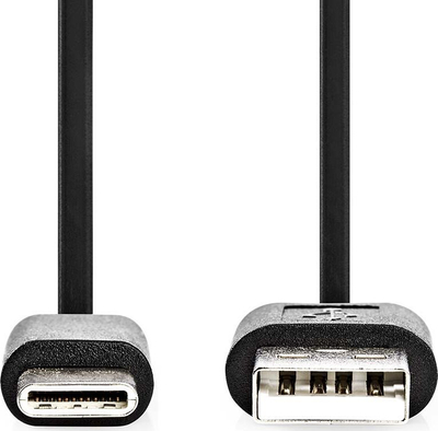 Kabllo USB Nedis USB A në USB C, 1m, 15W, 480 Mbps, e zezë