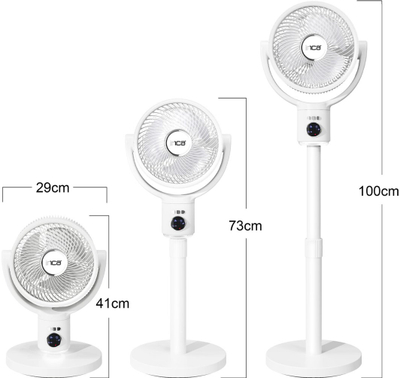 Ventilator në këmbë Ronic Zyle INCA, me bateri, motor BLDC 5 nivele, i bardhë