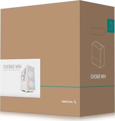 Kasë Deepcool CH360 ARGB, e bardhë, Mini Tower