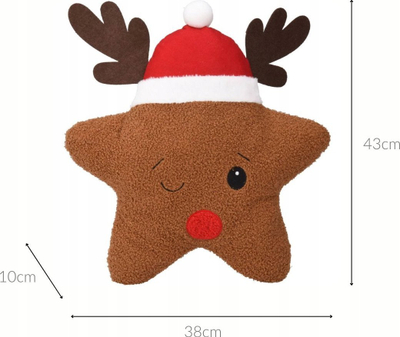 Jastëk dekorativ Christmas, formë ylli, 43 cm, shumëngjyrësh
