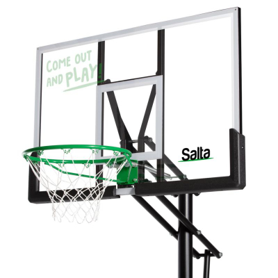 Kosh basketbolli Salta Center Standing, i lëvizshëm, 125 cm x 371 cm, i zi