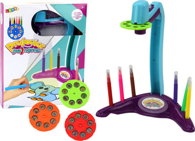 Projektor vizatimi LEAN Toys, 3 disqe që ndërrohen, markera, ngjyrë lejla
