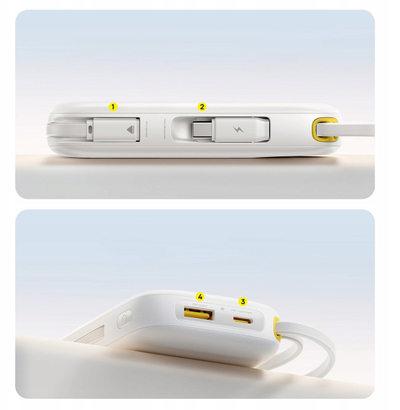 Power bank Baseus, 22.5W, 20000mAh, me kabllo USB‑C dhe Lightning t’ngrira, i zi