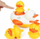 Lodra banjo për fëmijë Bath Toys Duck, set me rosa elektrike, shumëngjyrëshe