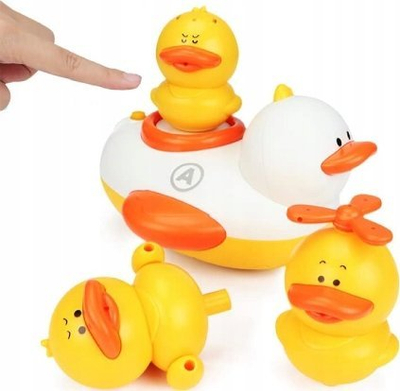 Lodra banjo për fëmijë Bath Toys Duck, set me rosa elektrike, shumëngjyrëshe