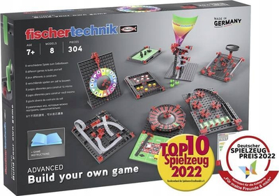 Set ndërtimi Fischertechnik Build Your Own Game, 304 copa, 8 modele, shumëngjyrësh