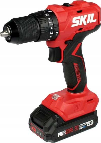 Trapano kaçavidë Skil 3021, 20V, 55Nm, 2x2.0Ah, me kuti dhe bita, i kuq