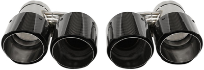 Fundi auspufti universal Carbon Gloss, dalje 101mm x2, hyrje 76mm, i zi