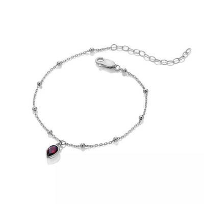 Byzylyk për femra Hot Diamonds Silver Whisper SWB031, i argjendtë/ i kuq